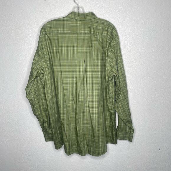 L.L. Bean Mens Button Down Shirt Size XL Green Plaid Wrinkle Resistant - Picture 2 of 9